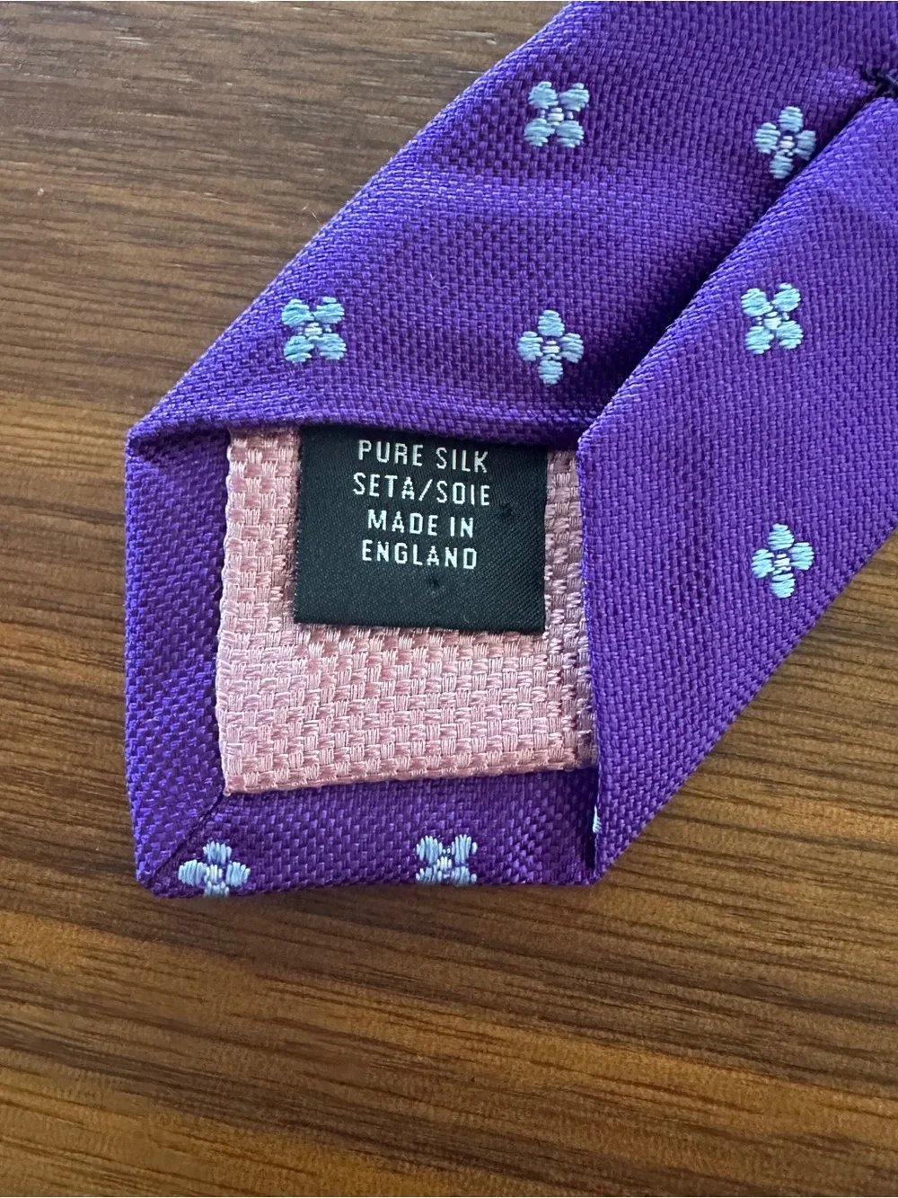 PINK by Thomas Pink Purple Floral Silk Tie